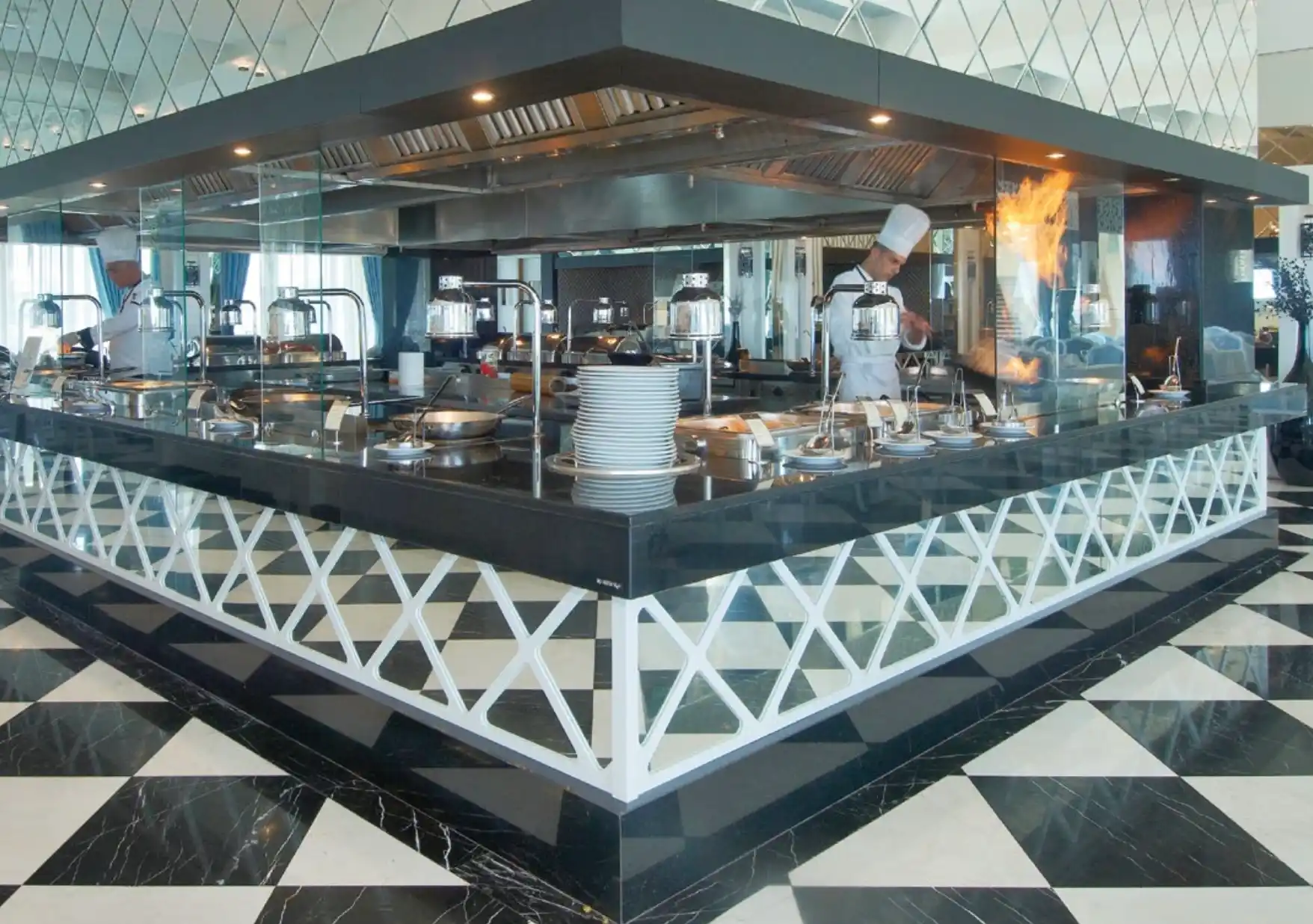 turkey open buffet counter