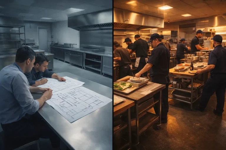 commercial kitchen problem before installation and after opening
